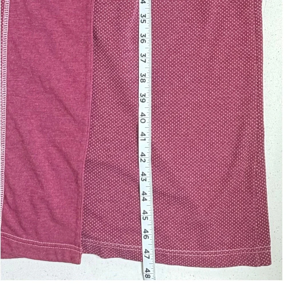 Vanity Fair Five To Nine Robe S/M Burgundy Dot Knit Tie Waist Midi Belted Wrap